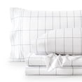 thumbnail image 1 of Bare Home Ultra-Soft Sheet Set - Premium 1800 Collection - Deep Pockets - 5-Pieces - Split King, Grid - White/Gray, 1 of 9