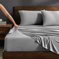 thumbnail image 1 of Bare Home Cooling Performance Jersey Knit Stretch Sheet Set, Moisture-Wicking & Breathable, 4-Way Stretch Bed Sheets, Envelope Pillowcases (Twin, Light Grey), 1 of 10