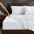 thumbnail image 1 of Bare Home Cooling Performance Jersey Knit Stretch Sheet Set, Moisture-Wicking & Breathable, 4-Way Stretch Bed Sheets, Envelope Pillowcases (Twin, White), 1 of 10