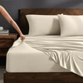 thumbnail image 1 of Bare Home Cooling Performance Jersey Knit Stretch Sheet Set, Moisture-Wicking & Breathable, 4-Way Stretch Bed Sheets, Envelope Pillowcases (Queen, Sand), 1 of 10