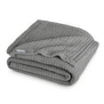 thumbnail image 1 of Bare Home Waffle Blanket - 100% Cotton - Lightweight & Breathable - Full/Queen, Gray, 1 of 8