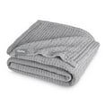 thumbnail image 1 of Bare Home Waffle Blanket - 100% Cotton - Lightweight & Breathable - Full/Queen, Light Gray, 1 of 8