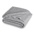 thumbnail image 1 of Bare Home Waffle Blanket - 100% Cotton - Lightweight & Breathable - King/Cal King, Light Gray, 1 of 7