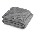 thumbnail image 1 of Bare Home Waffle Blanket - 100% Cotton - Lightweight & Breathable - Throw, Gray, 1 of 7