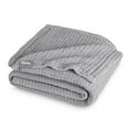 thumbnail image 1 of Bare Home Waffle Blanket - 100% Cotton - Lightweight & Breathable - Throw, Light Gray, 1 of 8