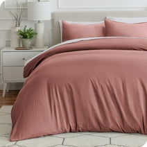 Bare Home Washed Duvet Cover Set - Ultra-Soft - Premium 1800 Collection - 2 Piece - Twin/Twin XL, Dusty Rose