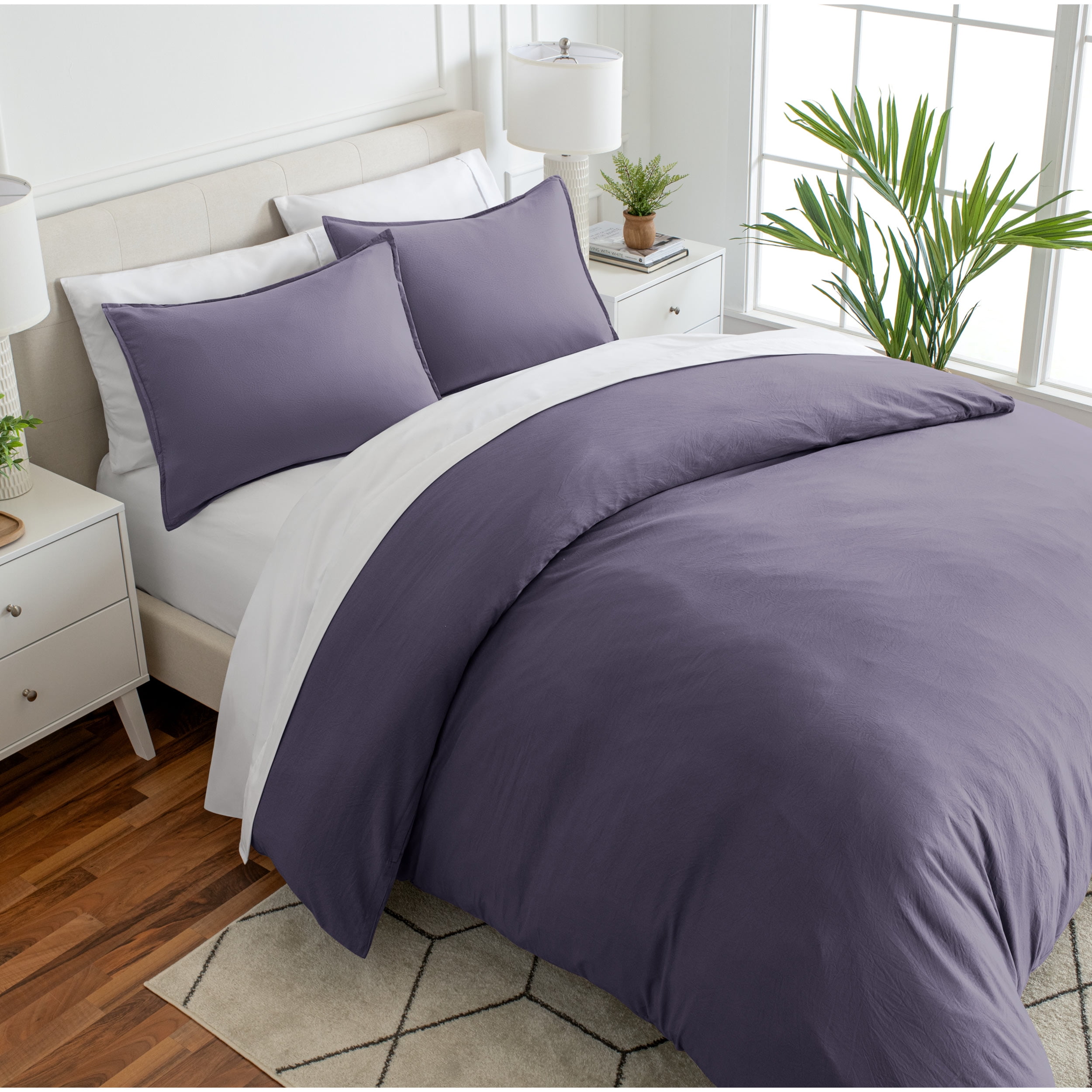 Dusty Purple Full Microfiber Duvet Cover and Sham Set