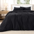 thumbnail image 1 of Bare Home Washed Duvet Cover Set - Ultra-Soft - Premium 1800 Collection - 3 Piece - King/Cal King, Black, 1 of 9