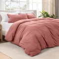 thumbnail image 1 of Bare Home Washed Duvet Cover Set - Ultra-Soft - Premium 1800 Collection - 3 Piece - Oversized Queen, Dusty Rose, 1 of 8