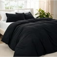 thumbnail image 1 of Bare Home Washed Duvet Cover Set - Ultra-Soft - Premium 1800 Collection - 3 Piece - Queen, Black, 1 of 8