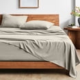 thumbnail image 1 of Bare Home Washed Sheet Set - Premium 1800 Collection - Deep Pocket - 3 Piece - Twin XL, Fog, 1 of 8