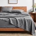 thumbnail image 1 of Bare Home Washed Sheet Set - Premium 1800 Collection - Deep Pocket - 3 Piece - Twin XL, Gray, 1 of 8