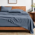 thumbnail image 1 of Bare Home Washed Sheet Set - Premium 1800 Collection - Deep Pocket - 4 Piece - Full, Bering Sea, 1 of 8