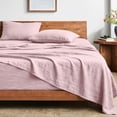 thumbnail image 1 of Bare Home Washed Sheet Set - Premium 1800 Collection - Deep Pocket - 4 Piece - Full, Dusty Pink, 1 of 8