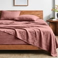 thumbnail image 1 of Bare Home Washed Sheet Set - Premium 1800 Collection - Deep Pocket - 4 Piece - Full, Dusty Rose, 1 of 8