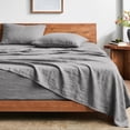 thumbnail image 1 of Bare Home Washed Sheet Set - Premium 1800 Collection - Deep Pocket - 4 Piece - King, Frost Gray, 1 of 6