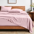 thumbnail image 1 of Bare Home Washed Sheet Set - Premium 1800 Collection - Deep Pocket - 4 Piece - Queen, Dusty Pink, 1 of 8