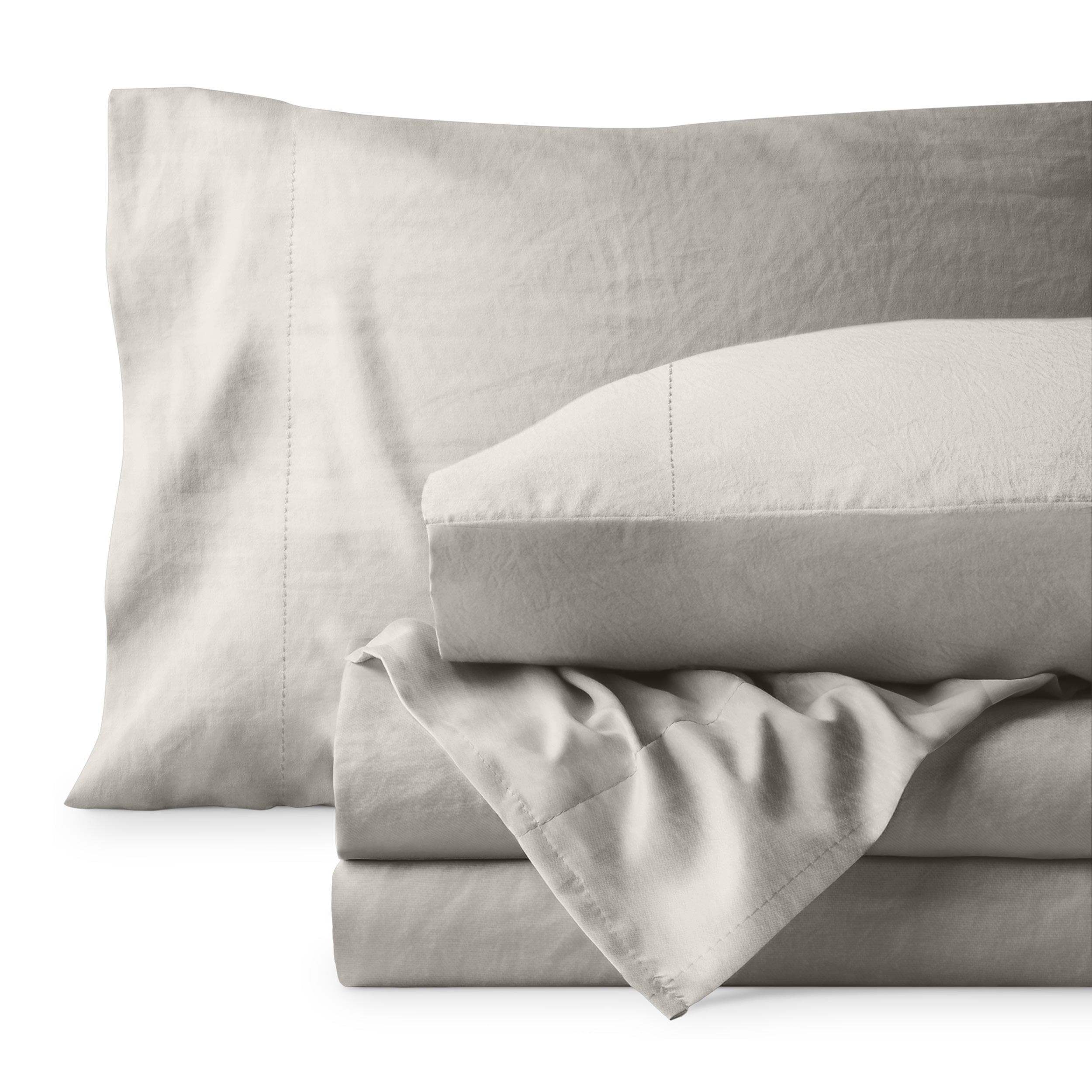 Queen Fog Sandwashed Microfiber Deep Pocket Sheet Set