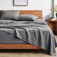 thumbnail image 1 of Bare Home Washed Sheet Set - Premium 1800 Collection - Deep Pocket - 4 Piece - Queen, Gray, 1 of 6