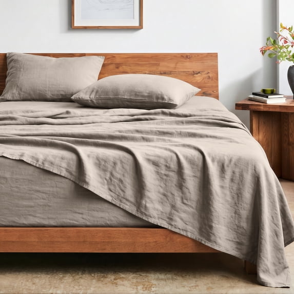 Bare Home Washed Sheet Set - Premium 1800 Collection - Deep Pocket - 4 Piece - Queen, Pebble Beach