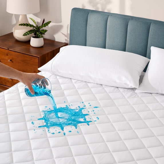 Bare Home Waterproof Mattress Pad - Deep Pocket Fitted Cover - Full, White