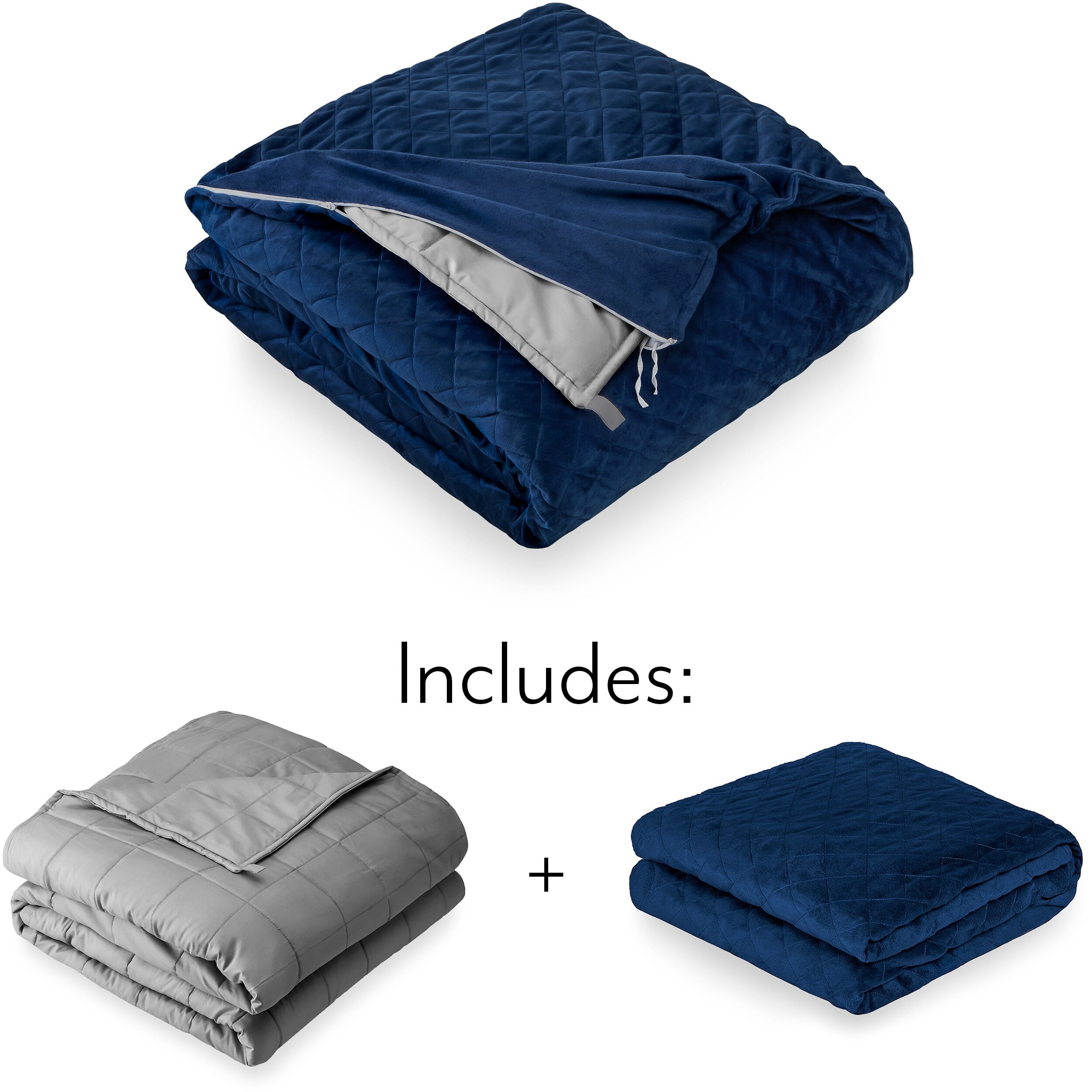 Bare Home Weighted Blanket with Cover Improved Heavy Blanket with