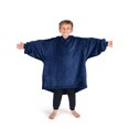 thumbnail image 1 of Bare Homey Kids Size Microplush Wearable Blanket - Side Pockets - Warm - Velvety Soft, Dark Blue, 1 of 8