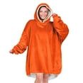 thumbnail image 1 of Bare Homey Plush Sherpa Wearable Blanket - Fluffy & Soft - Lightweight - Adult, Orange, 1 of 9