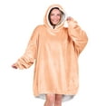 thumbnail image 1 of Bare Homey Plush Sherpa Wearable Blanket - Fluffy & Soft - Lightweight - Adult, Peach, 1 of 9