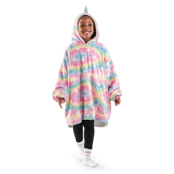 Bare Homey Plush Sherpa Wearable Blanket - Fluffy & Soft - Lightweight - Kids, Unicorn