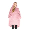thumbnail image 1 of Bare Homey Adult Size Microplush Wearable Blanket, Split Front Pocket, Light Pink, 1 of 8