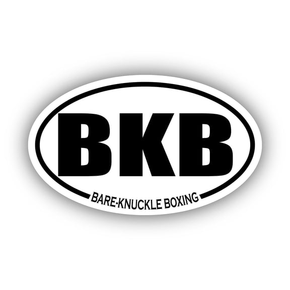 Bare-Knuckle Boxing BKB Oval Bumper Sticker 3M Vinyl Decal 3 in x 5 in
