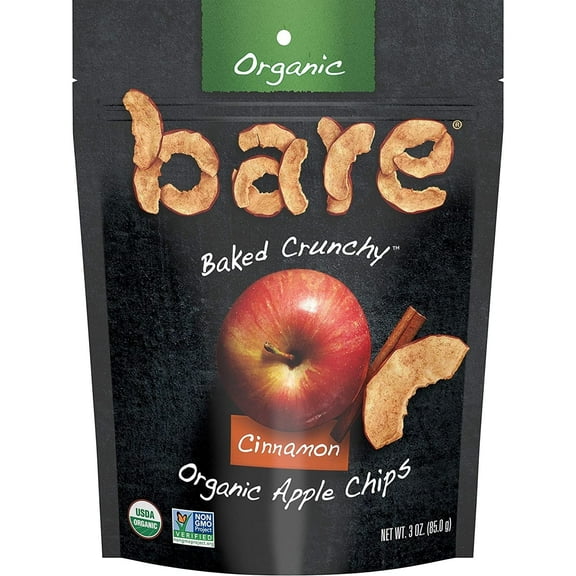 Bare Organic Apple Chips Cinnamon 3 oz Pack of 4