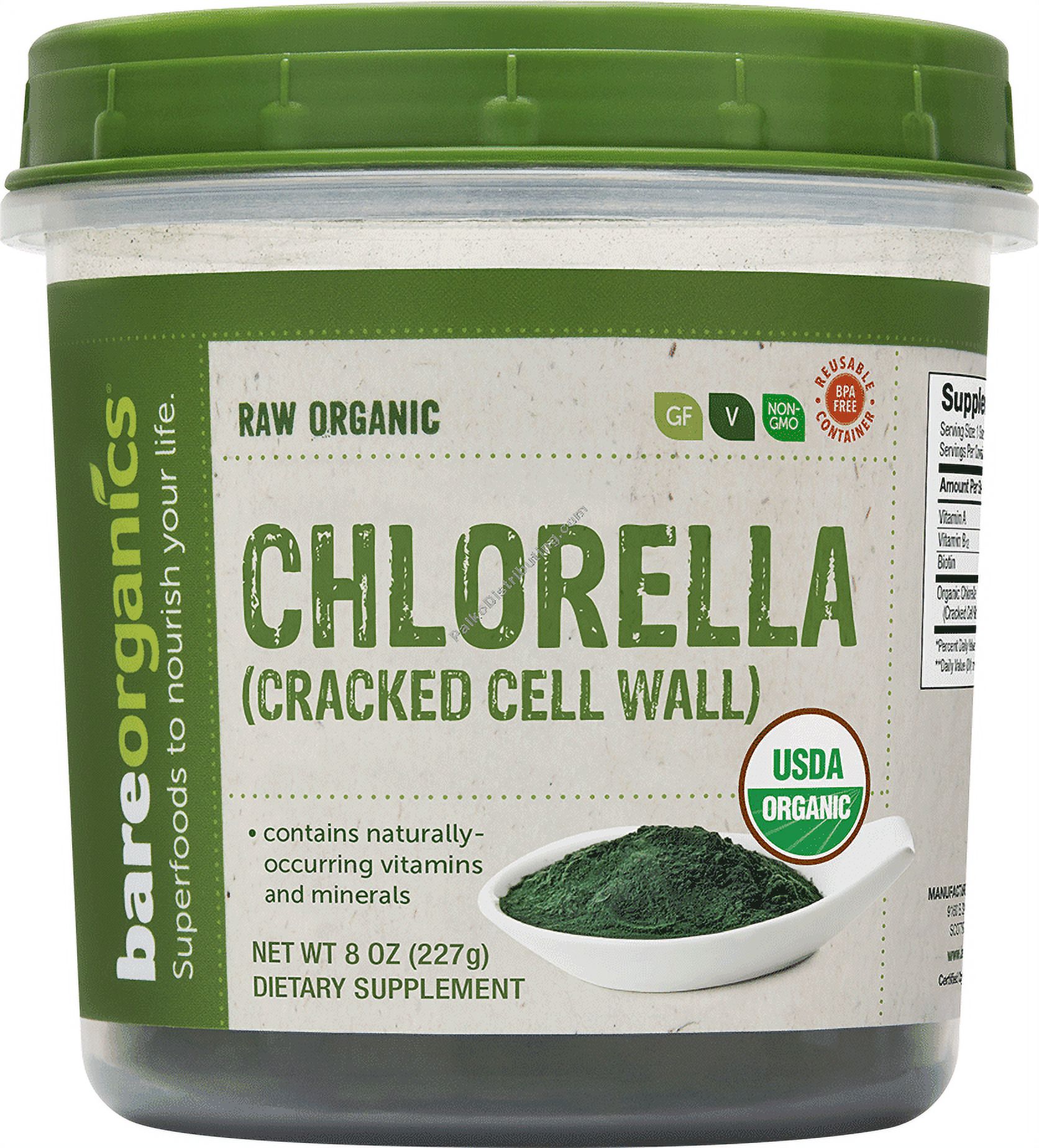 Bare Organics Organic Chlorella Powder Cracked Wall 8 oz