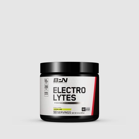 BARE PERFORMANCE NUTRITION BPN Electrolytes Hydration Drink Mix | Sugar Free Electrolyte Powder | 500mg Sodium per Serving | Naturally Sweetened | Lemon Lime, 50 Servings