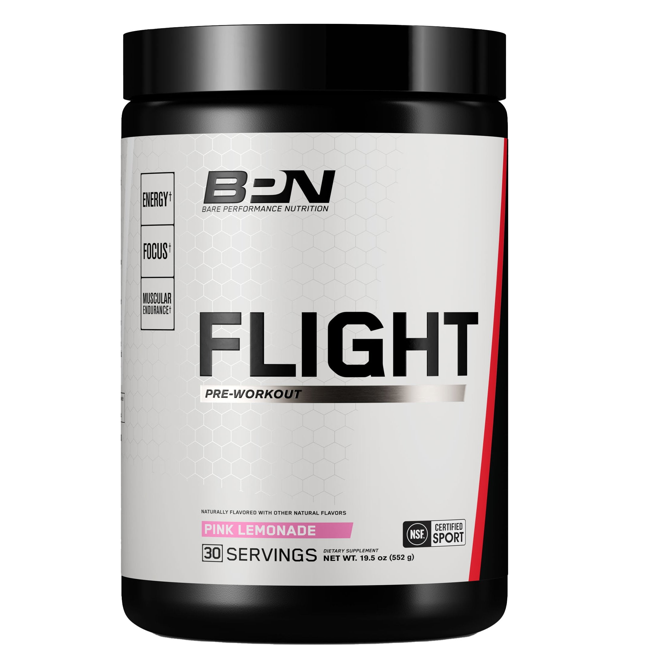 Bare Performance Nutrition Flight Pre-Workout - Pink Lemonade - 19.5 oz (Packaging May Vary)