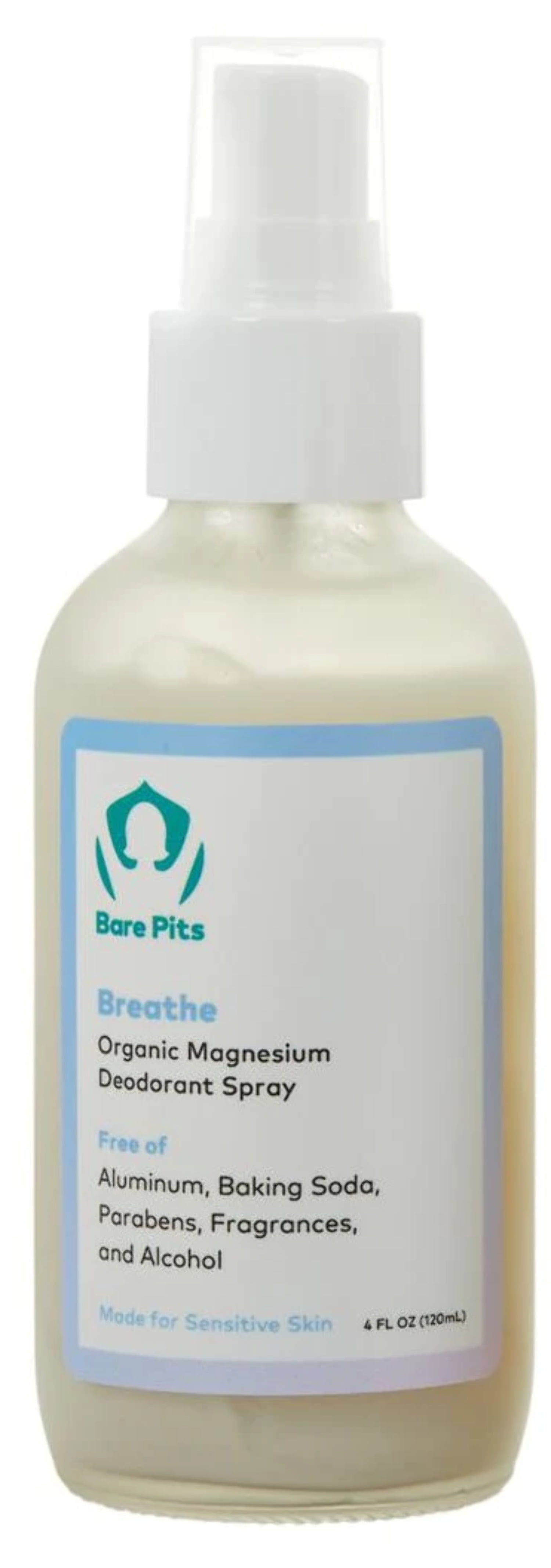 Bare Pits Vegan Aluminum Baking Soda FREE Magnesium Deodorant Spray