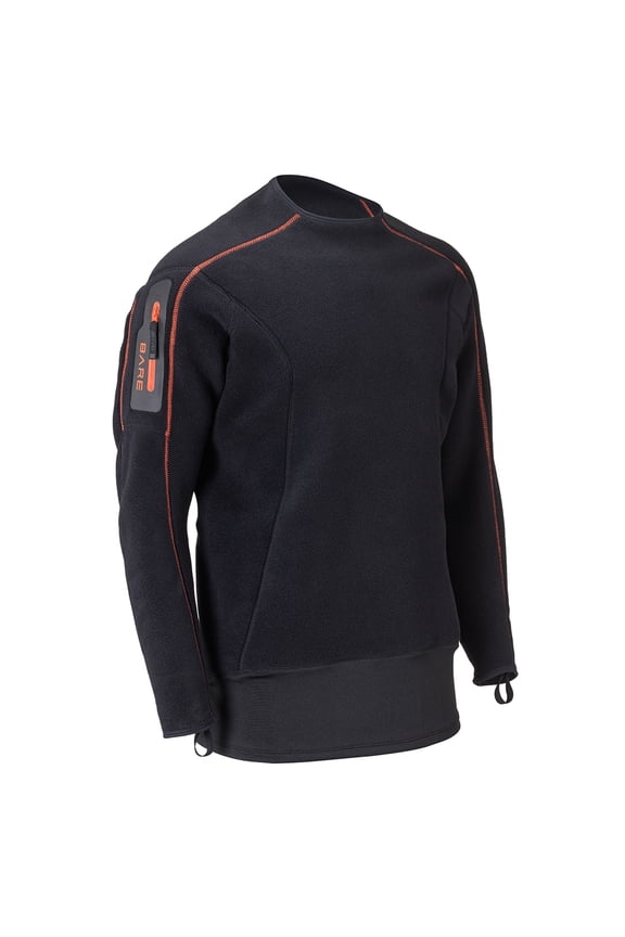 Bare Polar Stretch Mid Layer Men's Top, Black/Lava 2X-Large
