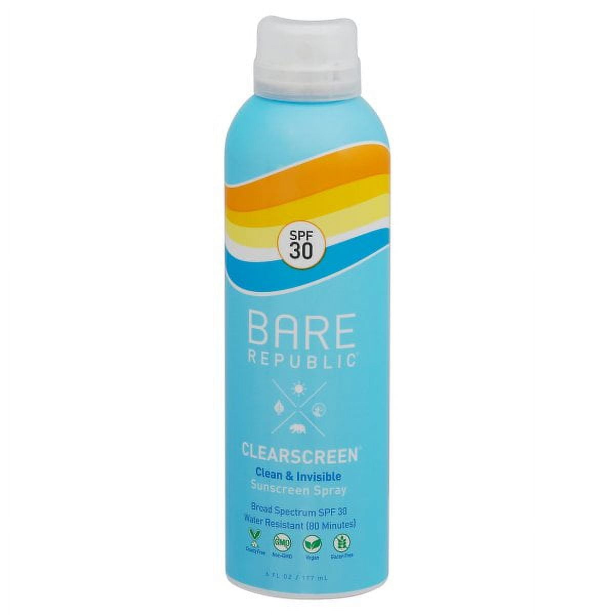 Bare Republic Clearscreen SPF 30 Sunscreen Body Spray, Coco Mango, 6 fl oz