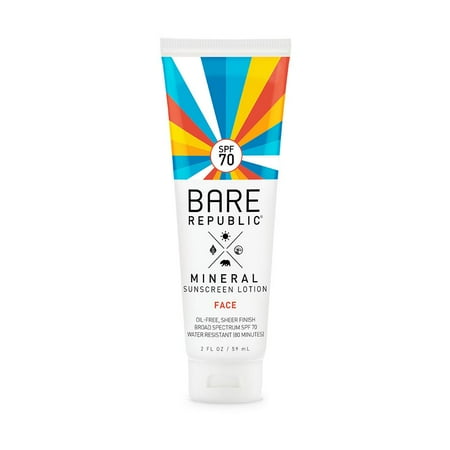 Bare Republic Mineral SPF 70 Sunscreen Face Lotion, Vanilla Coco, 2 fl oz