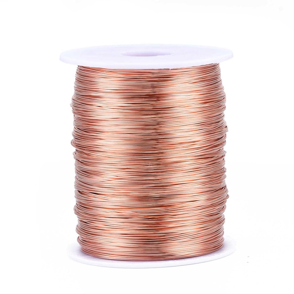 Bare Round Copper Wire Raw Copper Wire Copper Jewelry Craft Wire Original Color 22 Gauge 0.6mm 1279.52 Feet(390m)/1000g