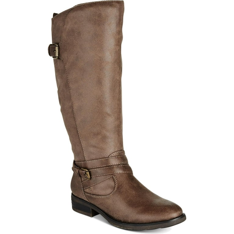 Bare Traps Women's Alysha Faux Leather Wide Calf Riding Boots