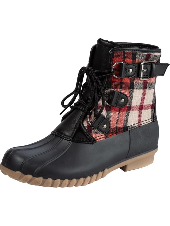 Womens Fahn Plaid Snow Winter Boots