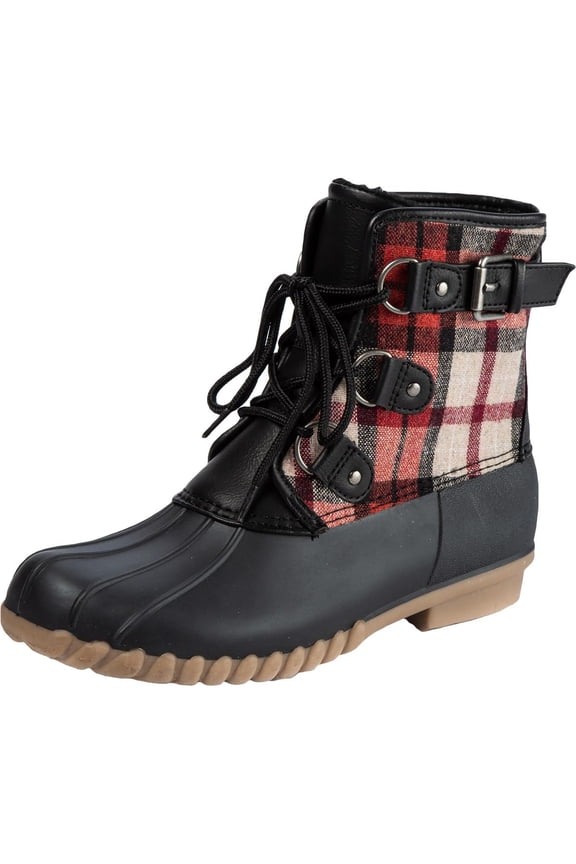 Womens Fahn Plaid Snow Winter Boots