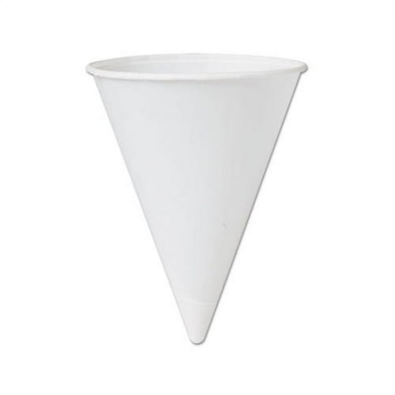 Bare Treated Paper Cone Water Cups 4 1/4 oz., White, 200/Bag