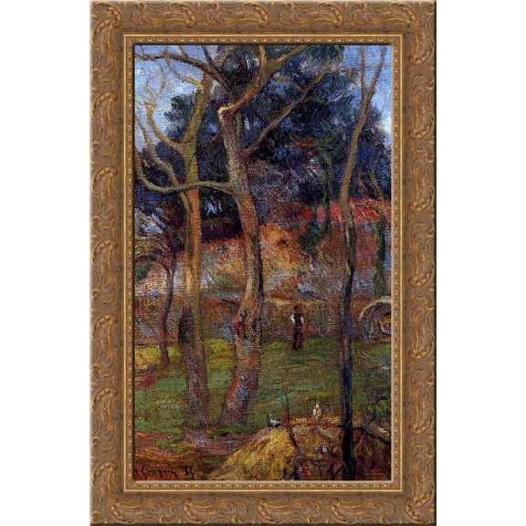 Bare Trees 24x16 Gold Ornate Wood Framed Canvas Art by Paul Gauguin
