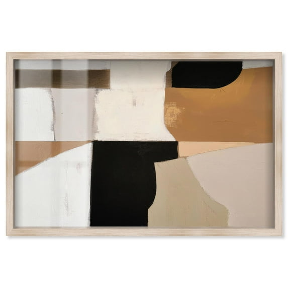 Bare Walls IV Shadowbox Print Minimalist Art by Art Remedy, Blonde Frame, 30 x 20