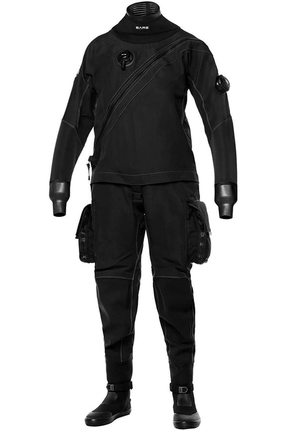 Bare X-Mission Evolution Tech Dry Suit, Mens, Black -XL