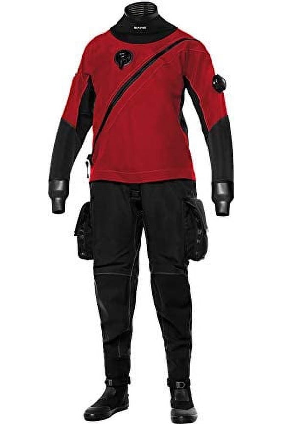 Bare X-Mission Evolution Tech Dry Suit, Mens, Red - 3XL
