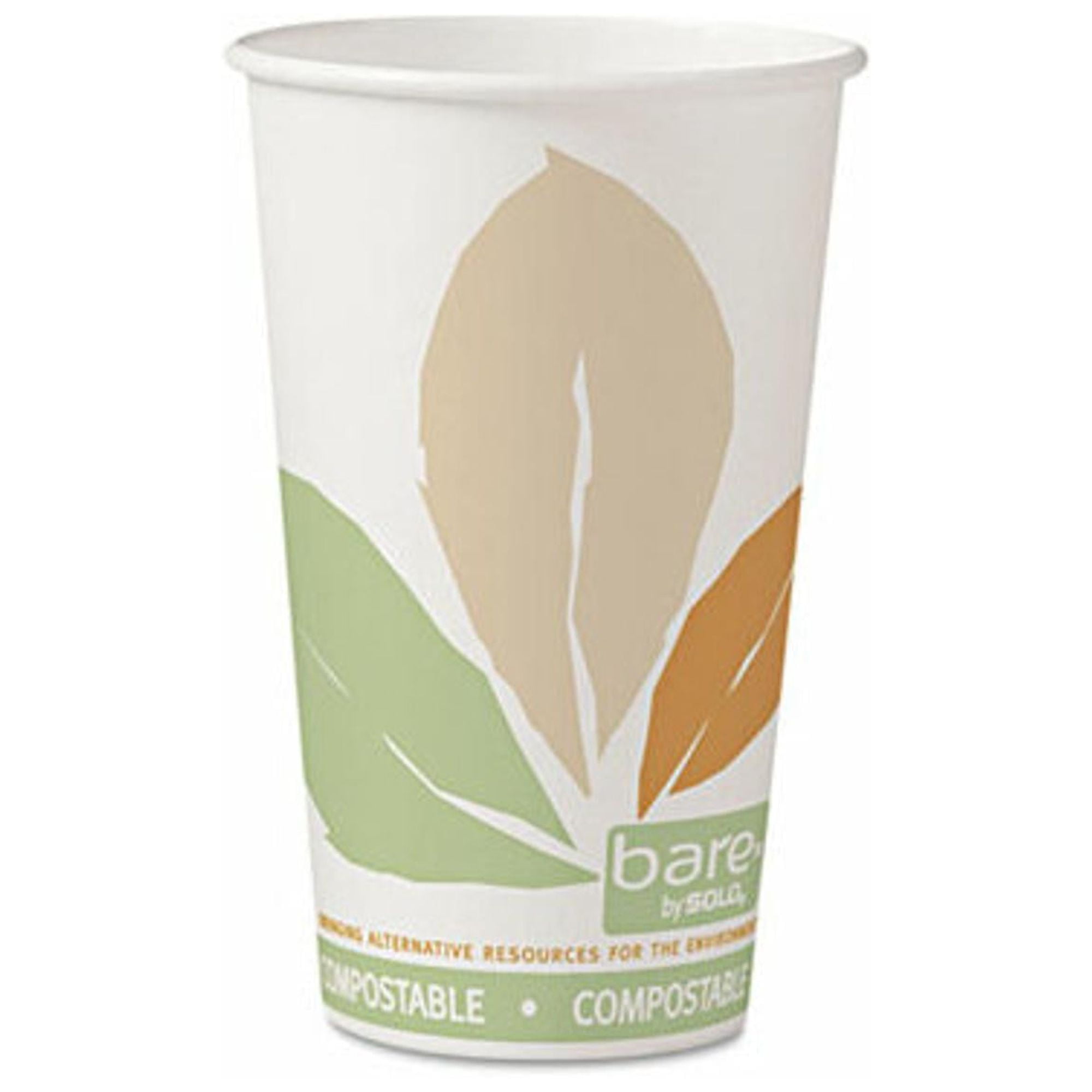Bare® by Solo Eco Forward PLA Paper Hot Cups, 16 Oz, Leaf, Pack Of 1,000 Cups